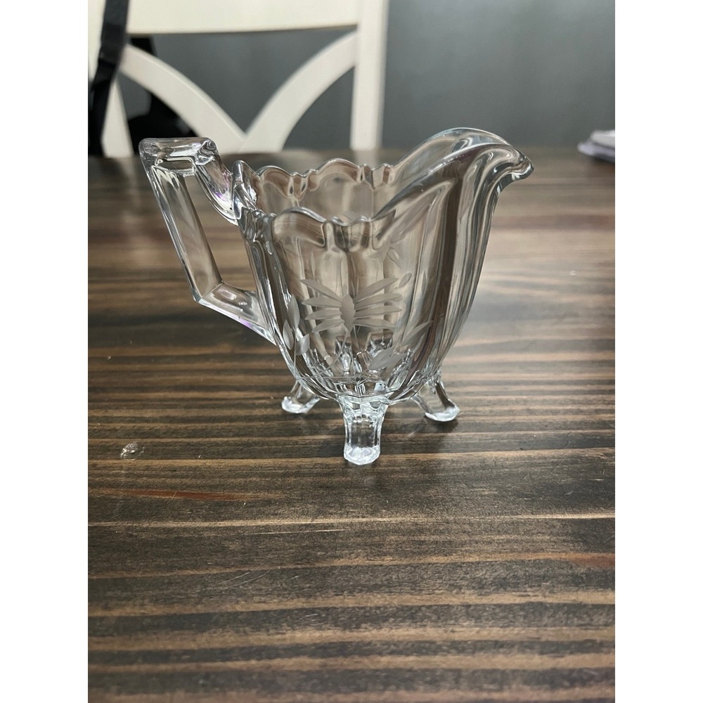 Vintage Footed Crystal Coffee Creamer‎